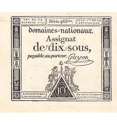 Dix Sous France L'An Ier de la République