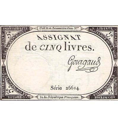 5 Livres France 1793 Ass.46a