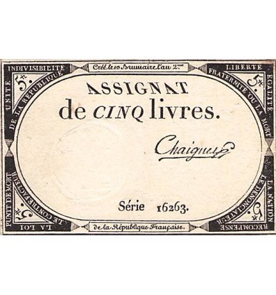 5 Livres France 1793 Ass.46a