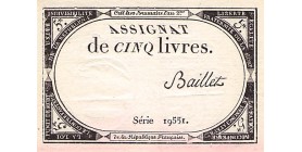 5 Livres France 1793 Ass.46a