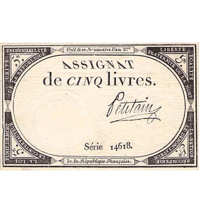 5 Livres France 1793 Ass.46a