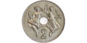 Avers : Mercure et allégorie filant, placés autour d'un cartouche avec rond perforé