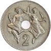 Avers : Mercure et allégorie filant, placés autour d'un cartouche avec rond perforé