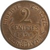 Revers : 2 / CENTIMES / 1898 sur trois lignes, entouré d'une branche d'olivier