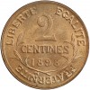 Revers : 2 / CENTIMES / 1898 sur trois lignes, entouré d'une branche d'olivier