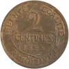 Revers : 2 / CENTIMES / 1899 sur trois lignes, entouré d'une branche d'olivier
