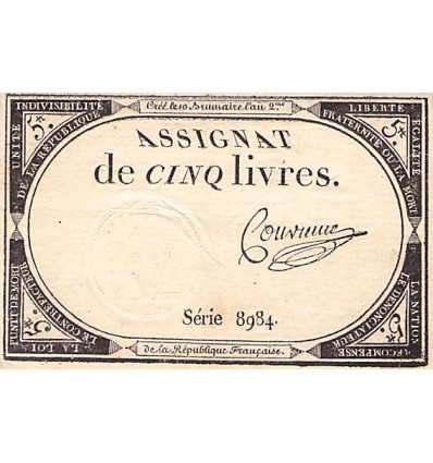5 Livres France 1793 Ass.46a