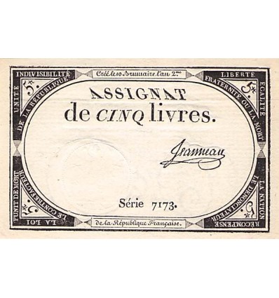 5 Livres France 1793 Ass.46a