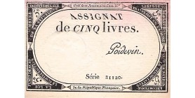 5 Livres France 1793 Ass.46a