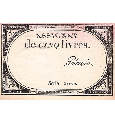 5 Livres France 1793 Ass.46a