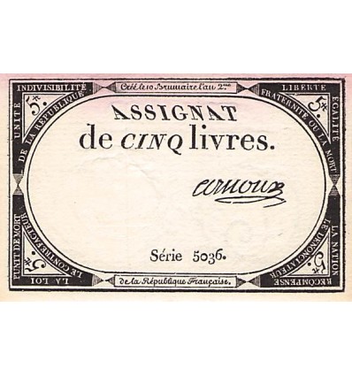 5 Livres France 1793 Ass.46a