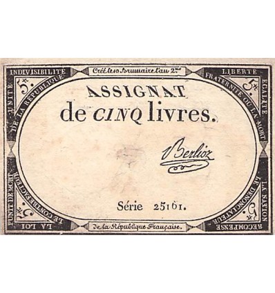 5 Livres France 1793 Ass.46a