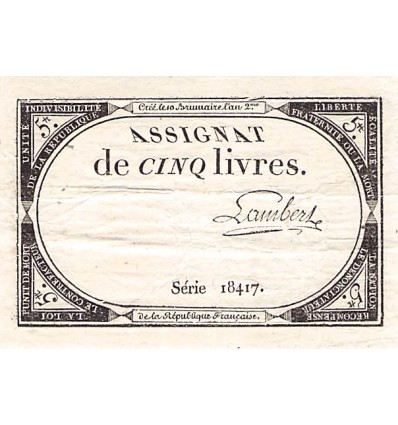 5 Livres France 1793 Ass.46a