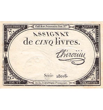 5 Livres France 1793 Ass.46a