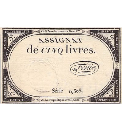 5 Livres France 1793 Ass.46a
