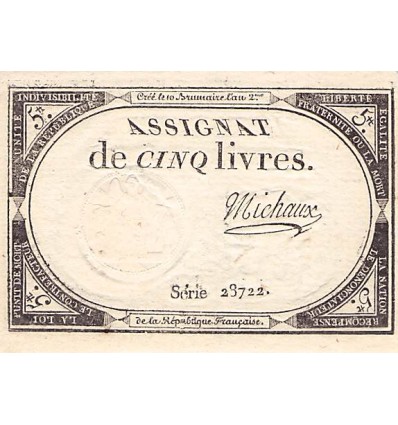 5 Livres France 1793 Ass.46a