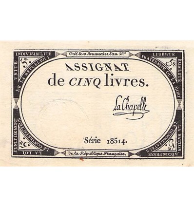 5 Livres France 1793 Ass.46a