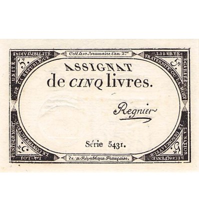 5 Livres France 1793 Ass.46a