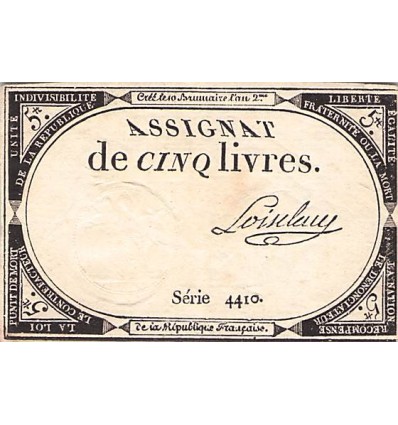 5 Livres France 1793 Ass.46a