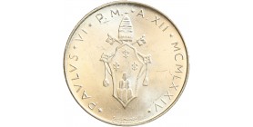 Avers : Armes pontificales avec écu surmonté des clefs de Saint-Pierre et de la tiare.