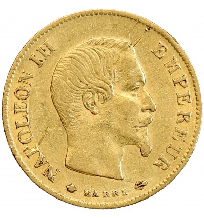 Avers : tête nue de Napoléon III à droite