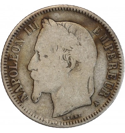Avers : tête laurée de Napoléon III à gauche