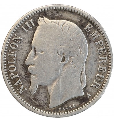 1 Franc Napoléon III Tête Laurée Second Empire
