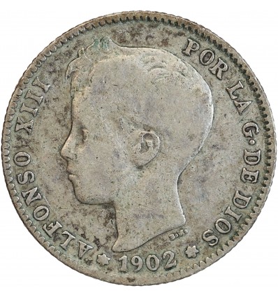 1 Peseta Alphonse XIII 3ème TYpe - Espagne Argent