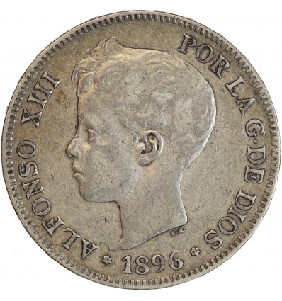 Avers : portrait à gauche du roi Alphonse XIII (3ème buste)