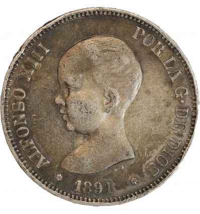 Avers : portrait à gauche du roi Alphonse XIII (1er buste)