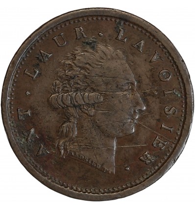 Avers : portrait à droite d'Antoine Lavoisier