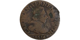 Avers : Buste cuirassé à la tête nue, avec col en dentelle à droite de Charles Ier de Gonzague