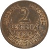 Revers : 2 / CENTIMES / 1899 sur trois lignes, entouré d'une branche d'olivier