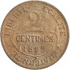 Revers : 2 / CENTIMES / 1899 sur trois lignes, entouré d'une branche d'olivier