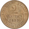 Revers : 2 / CENTIMES / 1899 sur trois lignes, entouré d'une branche d'olivier