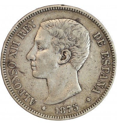 Avers : portrait à gauche d'Alphonse XII