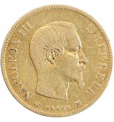 Avers : tête nue de Napoléon III à droite