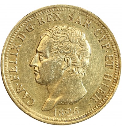 Avers : tête nue de Charles Félix à gauche