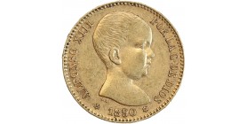 Avers : tête nue d'Alphonse XIII à droite