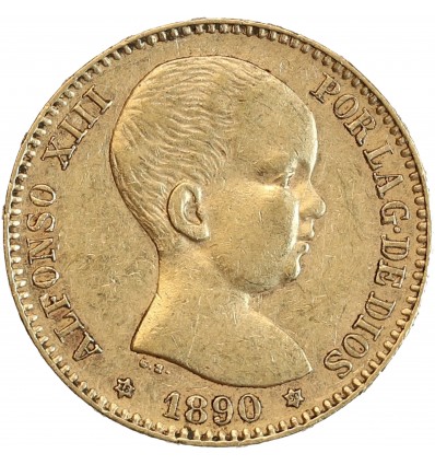 Avers : tête nue d'Alphonse XIII à droite