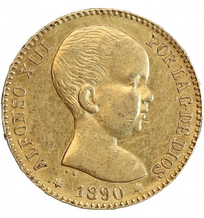 Avers : tête nue d'Alphonse XIII à droite