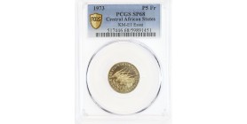 5 Francs Essai Afrique Centrale - PCGS SP68