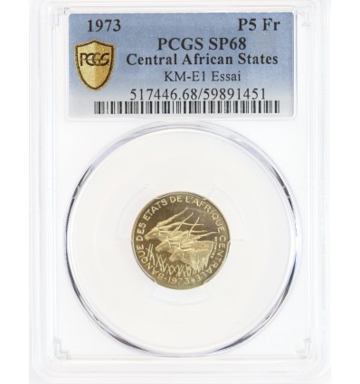 5 Francs Essai Afrique Centrale - PCGS SP68