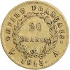 20 Francs Napoléon Ier Tête Laurée Revers Empire