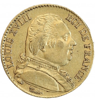 20 Francs Louis XVIII Buste Habillé