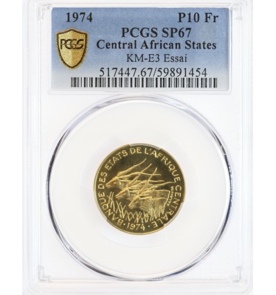 5 Francs Essai Afrique Centrale Etats - PCGS SP68