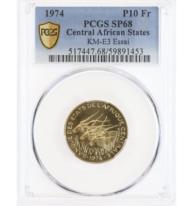 10 Francs Essai Afrique Centrale Etats - PCGS SP