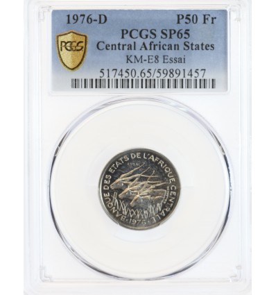 50 Francs Essai Afrique Centrale Etats - PCGS SP65