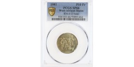 Essai de 10 Francs Afrique de l'Ouest (Etats) - PCGS SP66