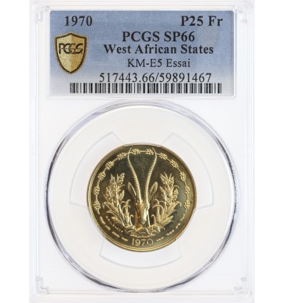 Essai de 25 Francs Afrique de l'Ouest (Etats) - PCGS SP66